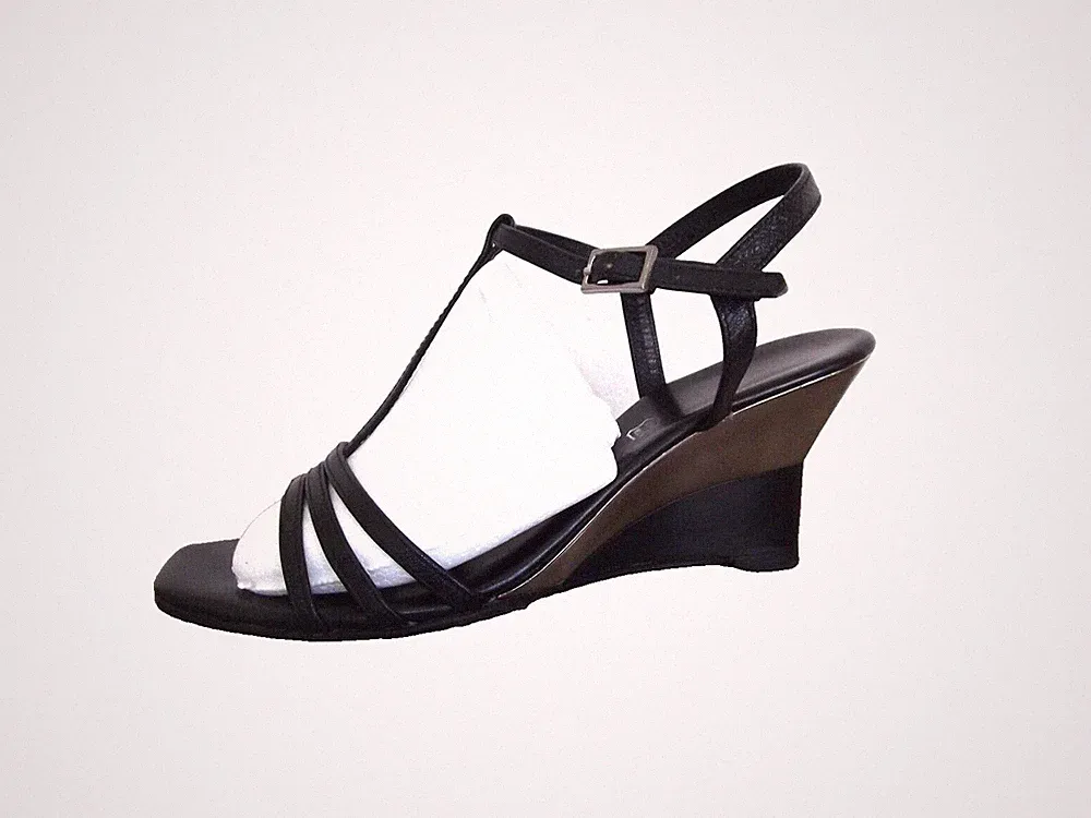 MELLUSO offene T-Bar Sandalen EU37 Keilabsatz H 7cm Leder ich Melluso Valleverde Ecco