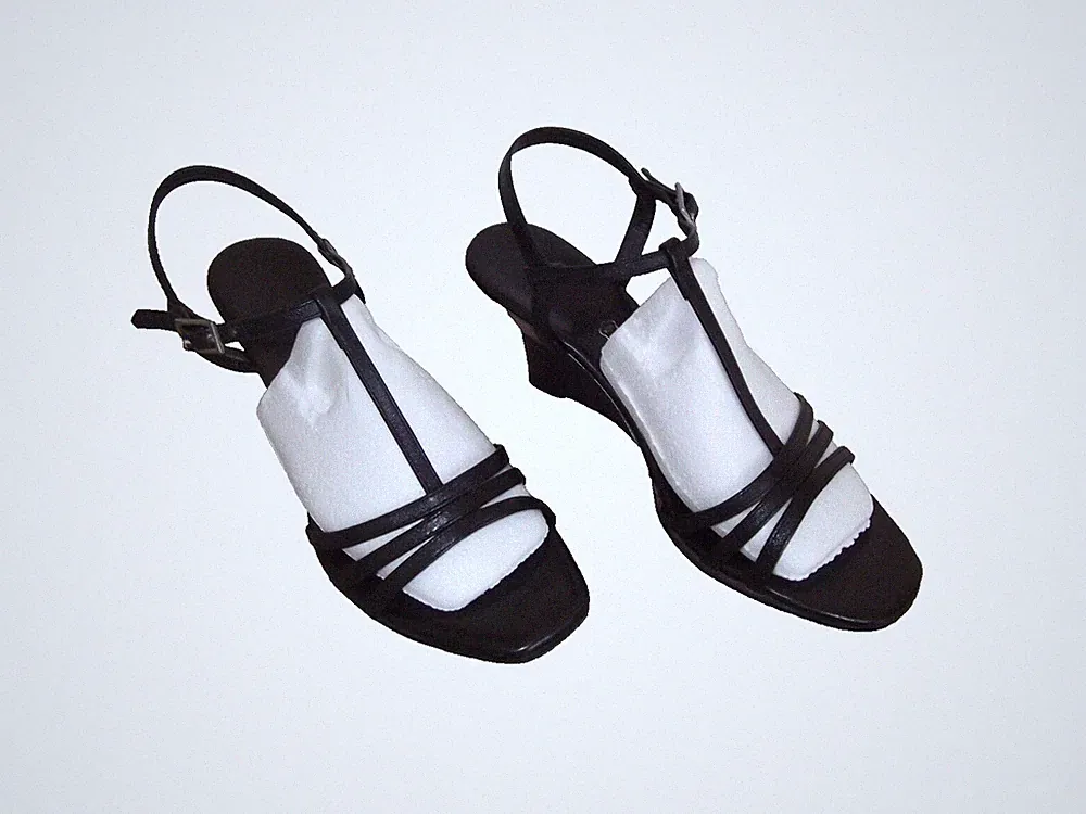 MELLUSO offene T-Bar Sandalen EU37 Keilabsatz H 7cm Leder ich Melluso Valleverde Ecco