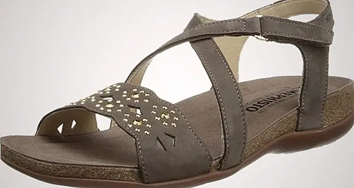 Mephisto Akina Sandalen Nubuk grau Keilabsatz 3 cm RABATT