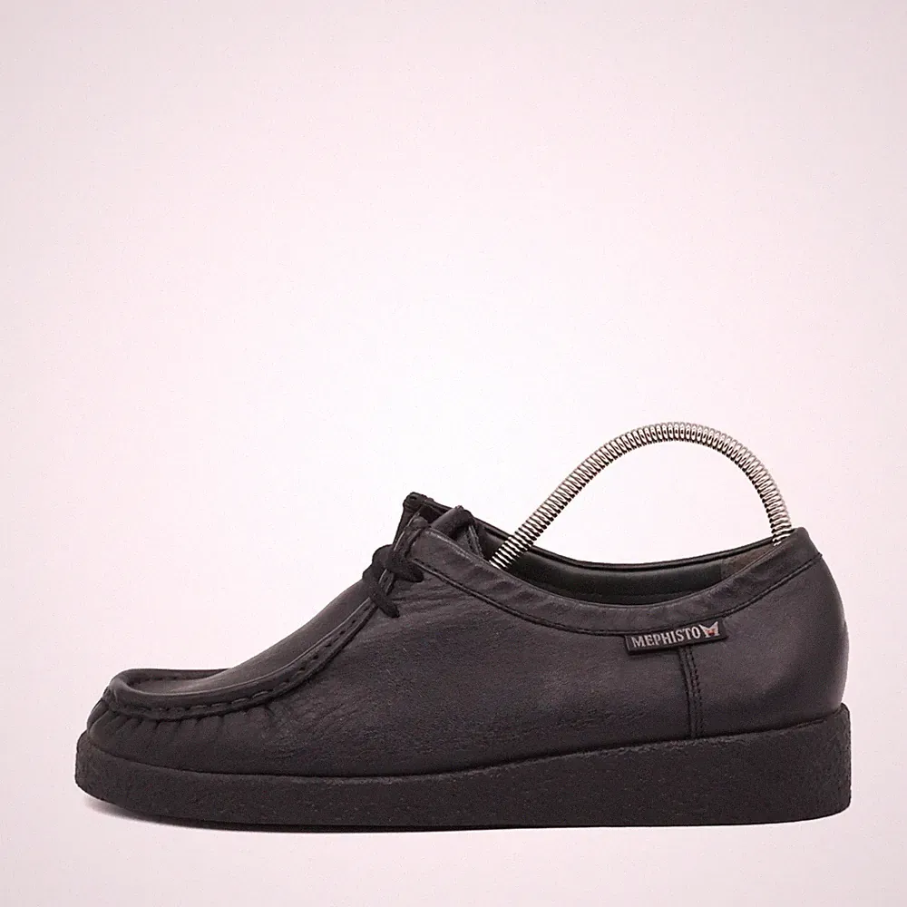 Mephisto Damen Originals Halbschuhe Schwarz Leder Low-Top Mokassin EU 38,5