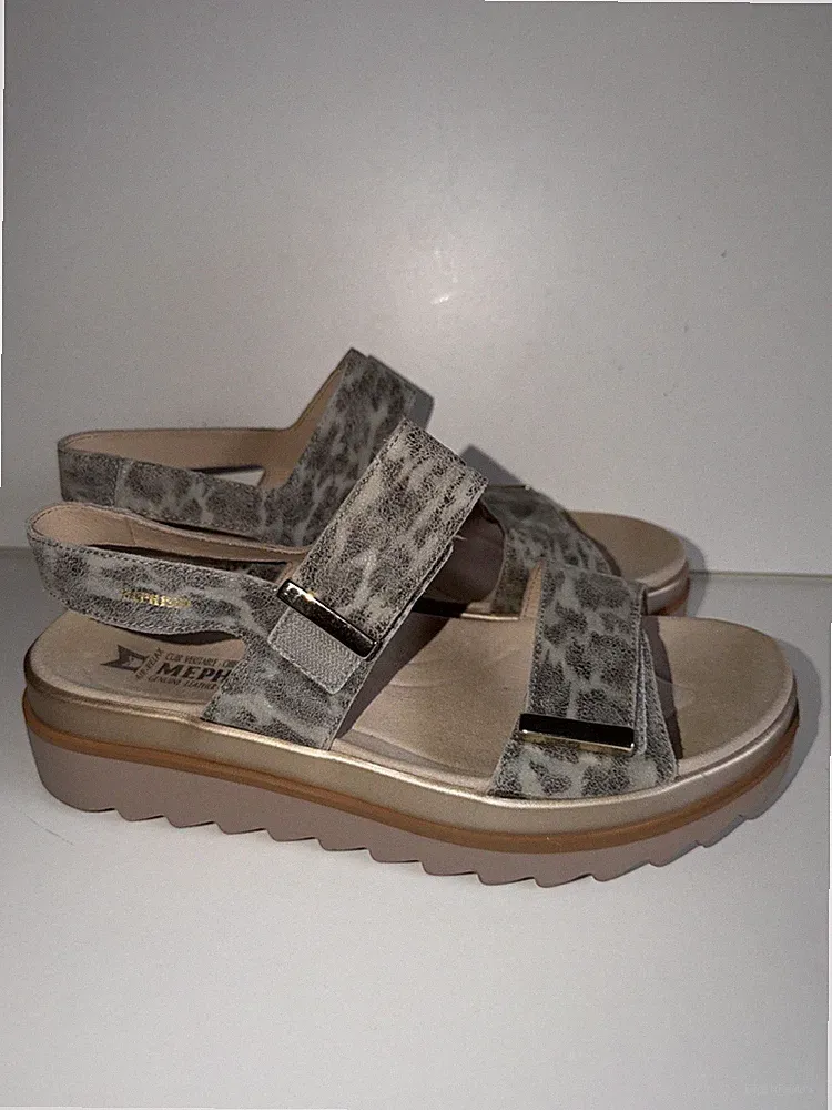 Mephisto Damen Sandale Dominica Grau Riemchen Plateau (150€)