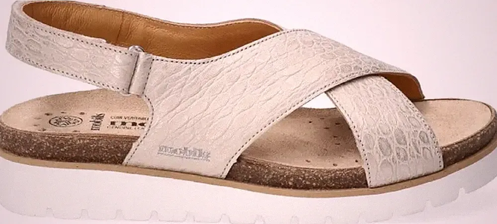 MEPHISTO DAMEN SANDALE MIT KREUZRIEMEN AUS LEDER UND NIEDRIGEM KEILABSATZ TALLY L.SAND