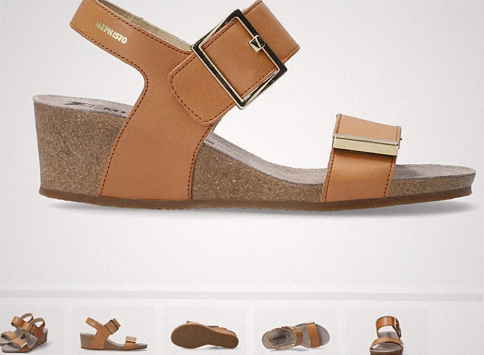 Mephisto Morgana Chestnut / Brandy Keil Komfort Sandalen Damen Größen 35-42 Neu
