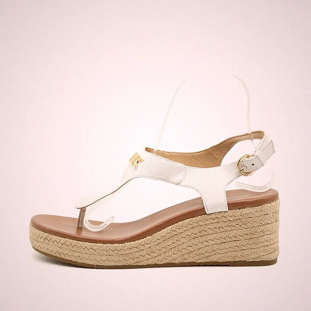 Michael Kors Damen Sandalen EU 38 MK Espadrille Keilsandalen Weiß