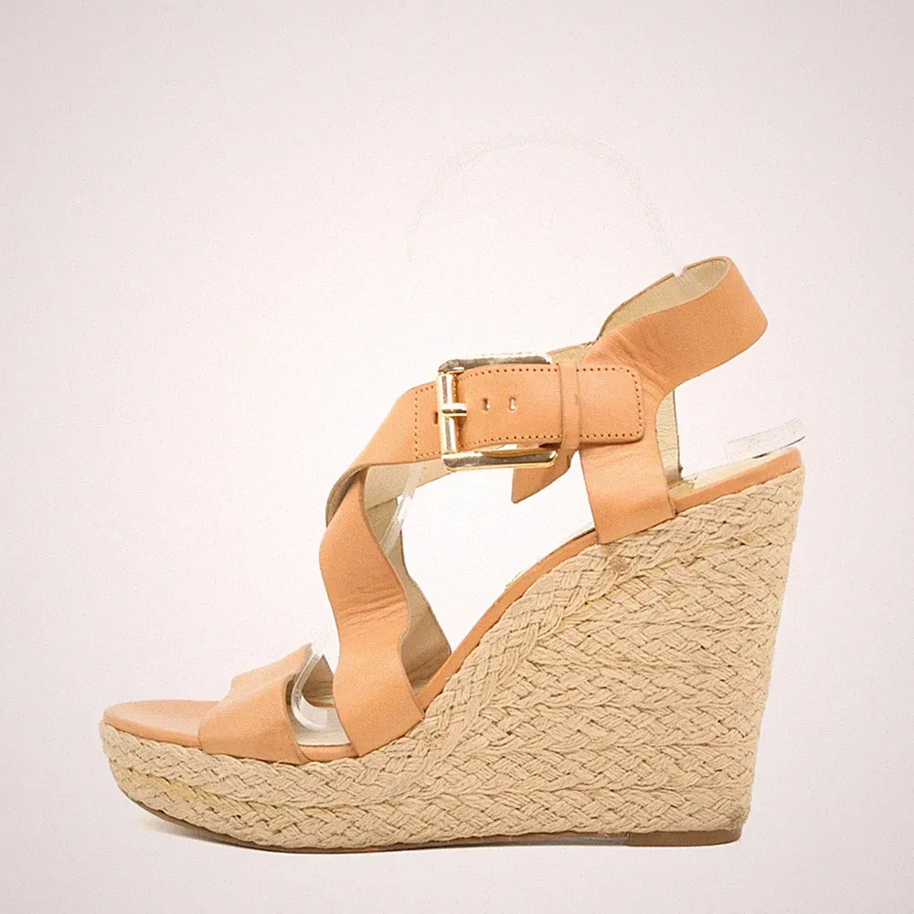 Michael Kors Damen Sandalen EU 39 Sandaletten Keilabsatz Riemen Keilsandalen