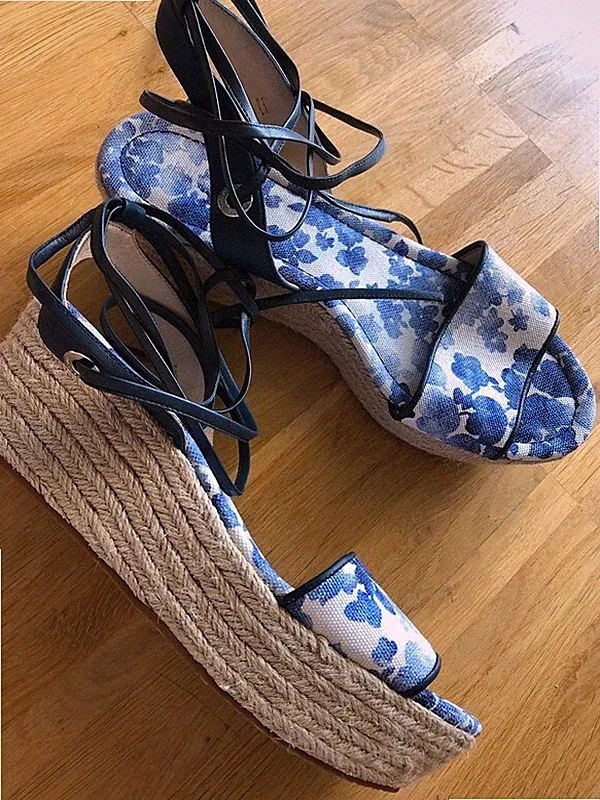 Michael Kors Plateau Espadrilles 41 neu Sommer Leder Wedges geblümt Blumen