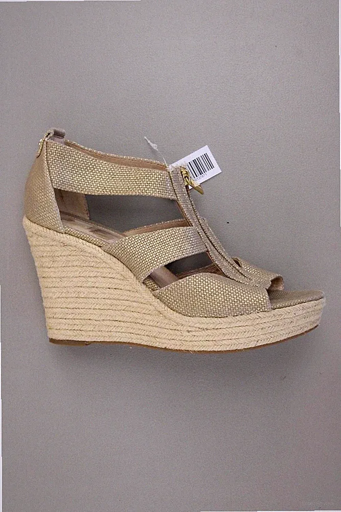 ✨ Michael Kors Sandaletten mit Keilabsatz für Damen Gr. 40 gold ✨
