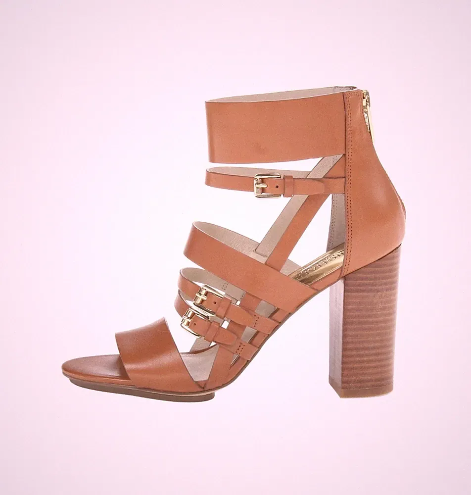 Michael Kors WINSTON Gladiator-Sandalen in Braun mit Logo-Schnallen