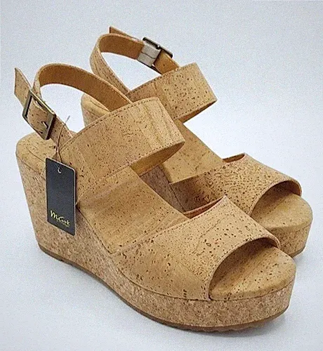 MiCork Natural Cork Plateau Keilabsatz Sandalen Nachhaltig Lüttich Korksandalen