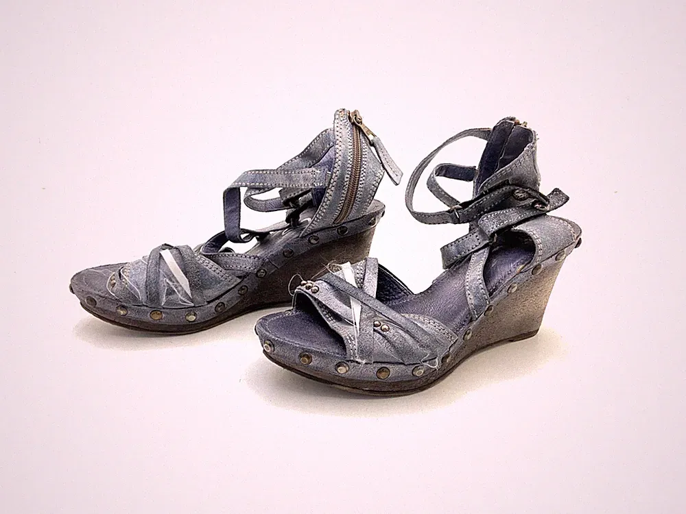 MJUS Damen Sandale Sandalette Pantolette Blau Gr. 40 (UK 6,5)