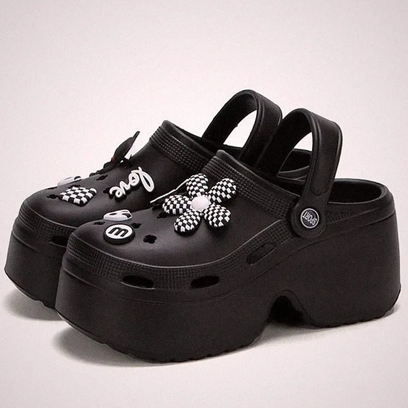 Mode Zum Selbermachen Clogs Sandalen Damen 2024 Sommer klobige Plateau Hausschuhe Frau dick