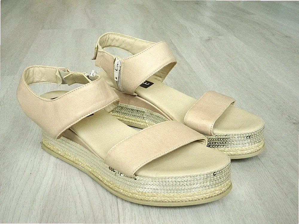 MonkeyShu Damen Espadrille Sandalen Beige Größe 7 / 40