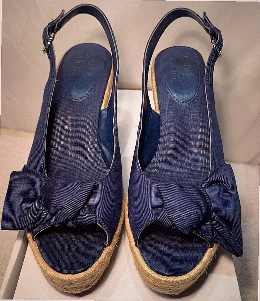 Naturalizer Sandalen blau UK 7 / 40,5 Bettina High Espadrille Plateau Keilabsatz