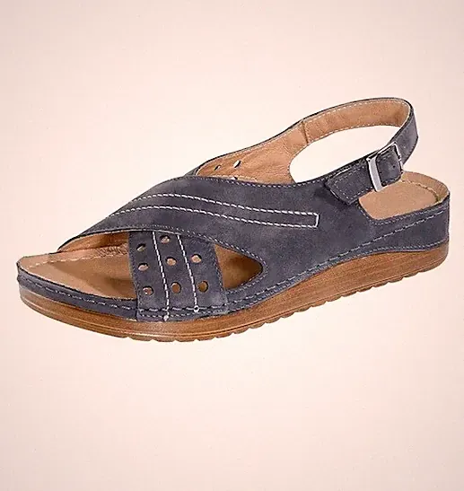 Naturläufer Sandale Sandalette Damenschuhe blau Leder 41 7,5