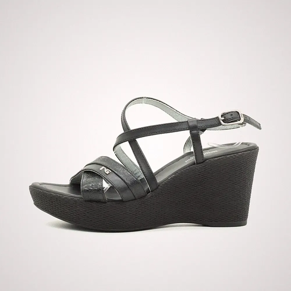 NeroGiardini Damen Sandalen EU 36 Keilsandalette Schwarz Keilabsatz