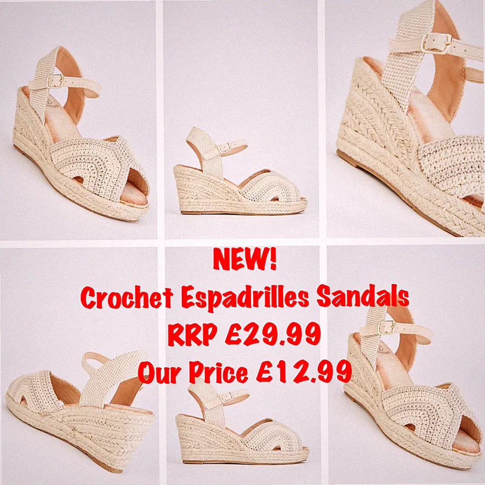 NEU BEIGE DAMEN GRÖSSE 7 HÄKELDESIGN ESPADRILLE KEILABSATZ PLATEAU SANDALEN