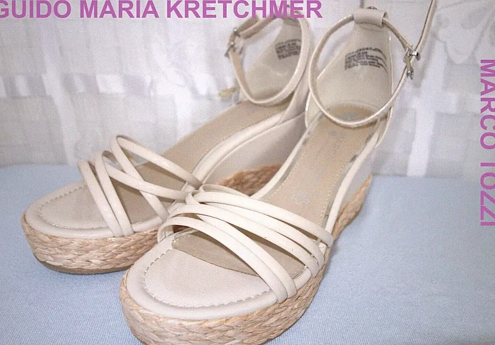 NEU GUIDO MARIA KRETCHMER für MARCO TOZZI Sandalette 40 PUDER Nude Riemchen