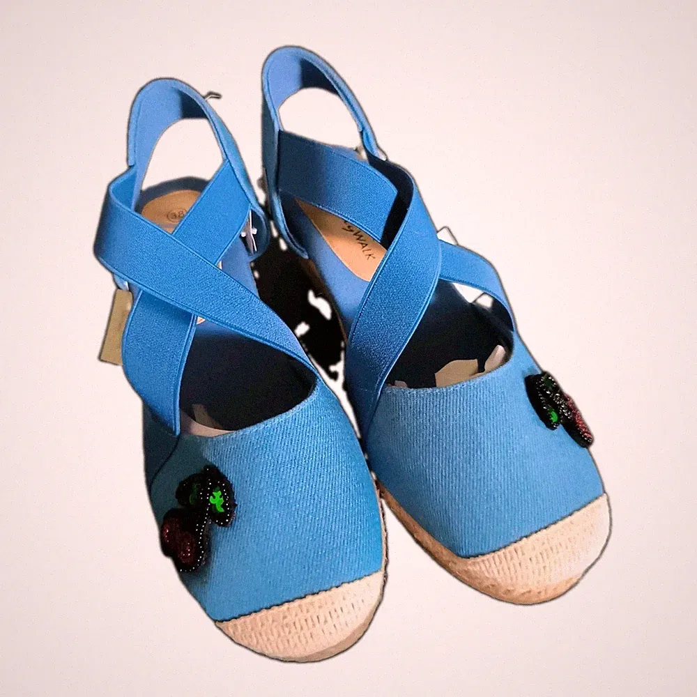NEU Jeans Wedges Sandalen 38 Keilabsatz Ibiza Urlaub ☀️ Sommer ☀️Trend