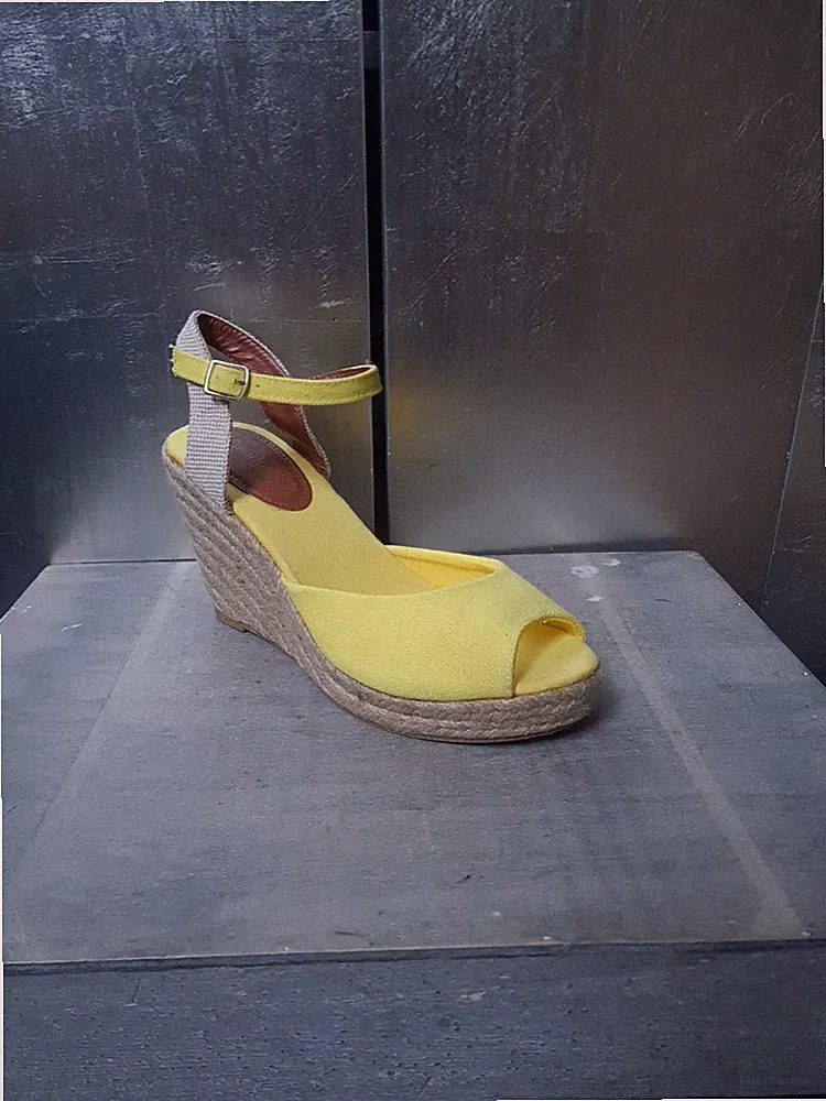 Neu PRIMADONNA Keilabsatz Sandaletten Gr 38 gelb Wedges Sandalen High Heels 2041
