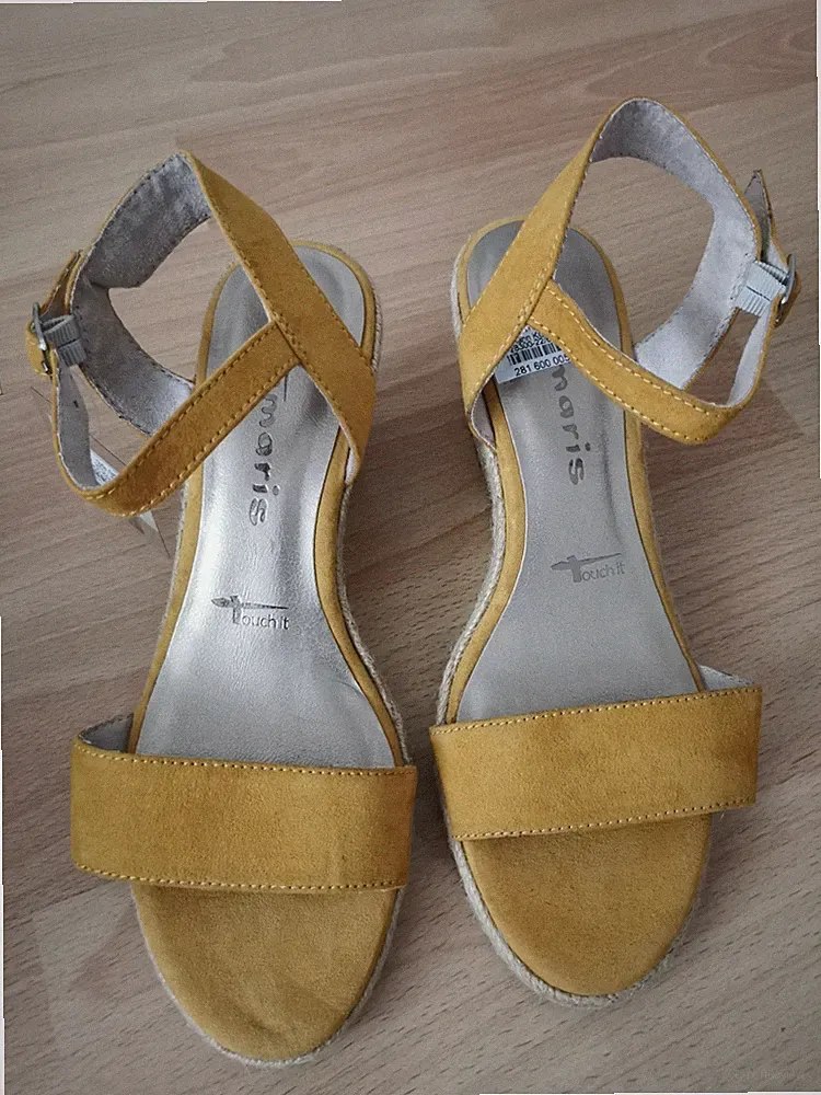 Neu Tamaris Keilabsatz Sandalen Sandalette High Heels Schuhe
