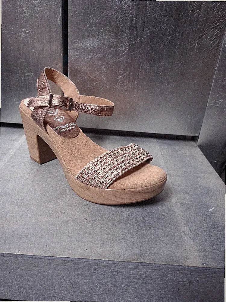 Neue BLK Sandalen Gr 37 Plateausandaletten bronze gold Wedges Keilabsatz #S864