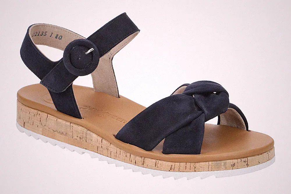 NEUE Paul Green Damen Sandalen Sandalette Gr. 7 Wildleder, blau, mit Karton