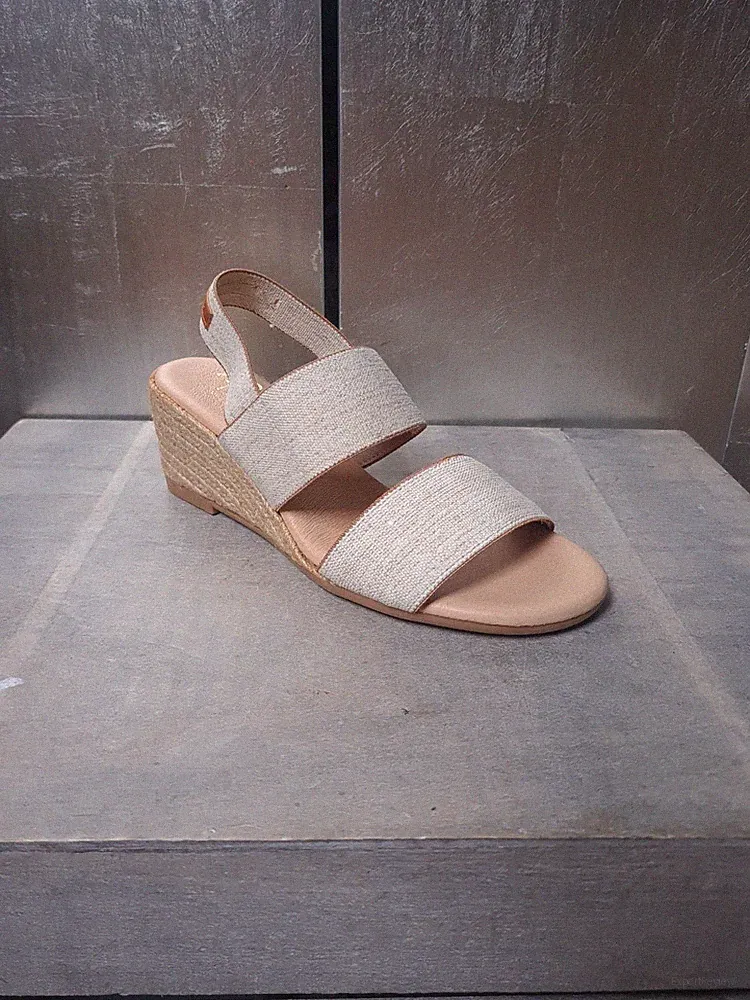 Neuwertige PINAZ Sandaletten Gr 36 beige creme Canvas Sandalen Wedges 2152