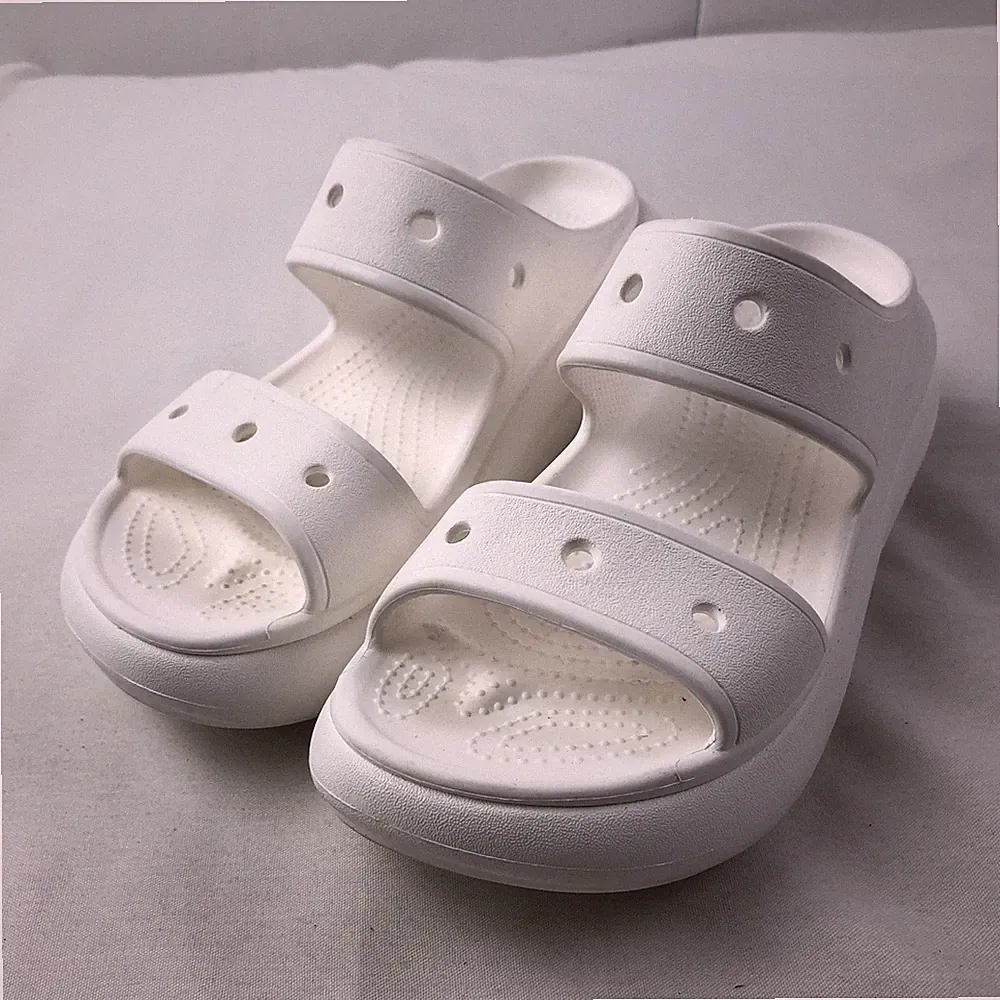 New Crocs Classic Crush Sandal Bone High Heel- Limited Edition Men 6 Women 8