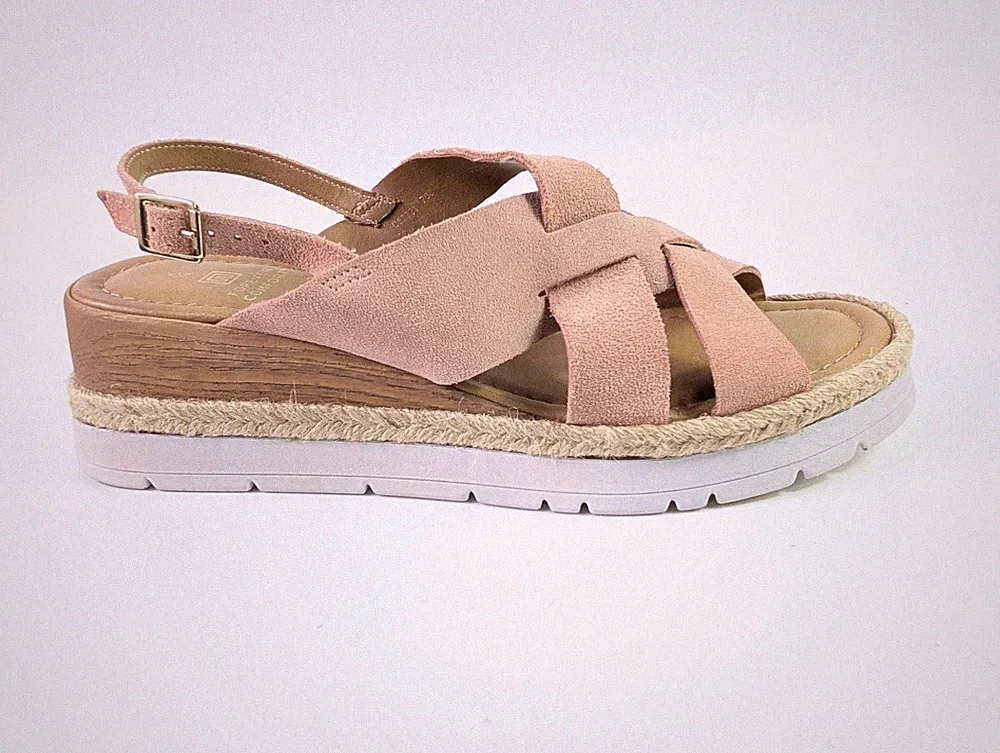 Next Forever Comfort Sandalen Lachs Rosa Wildleder Leder Plateau UK 6 EU 39