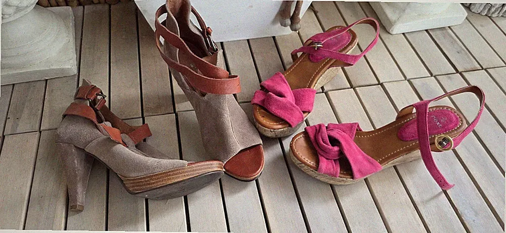 NEXT + PROVOCATEUR 2x Pumps Sandalen Plateau Gr.38 pink beige Wildleder