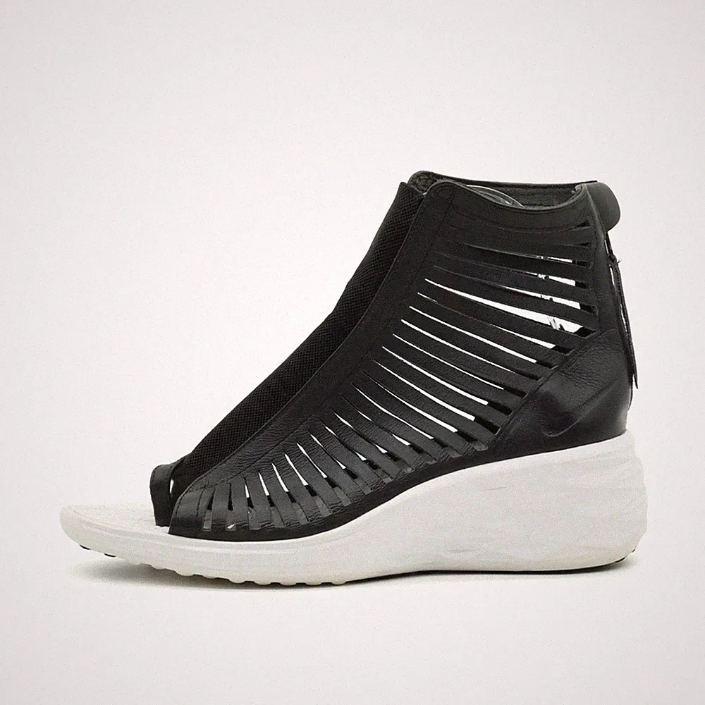 Nike Damen High-Top-Sandale EU 40.5 Lunarlon Sandal Schwarz Weiß ämpfung, hinten