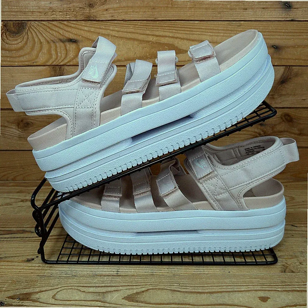 Nike Sandalen Damen UK 7,5 Icon Classic Barely Rose Riemen Plateau Sommer leicht