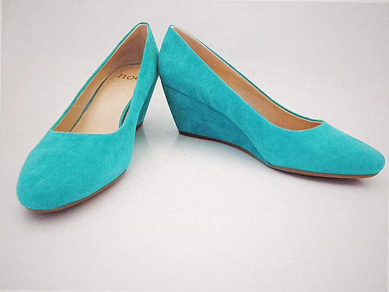 Noe Damen Plateauschuhe Wildleder Leder Keilabsatz Plateauschuhe