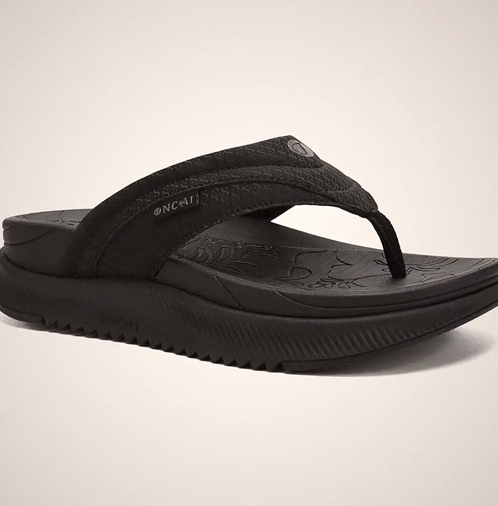 Oncai Flip Flops Orthesen gepolstert Erholung Wandern Sandalen schwarz Damengröße 9