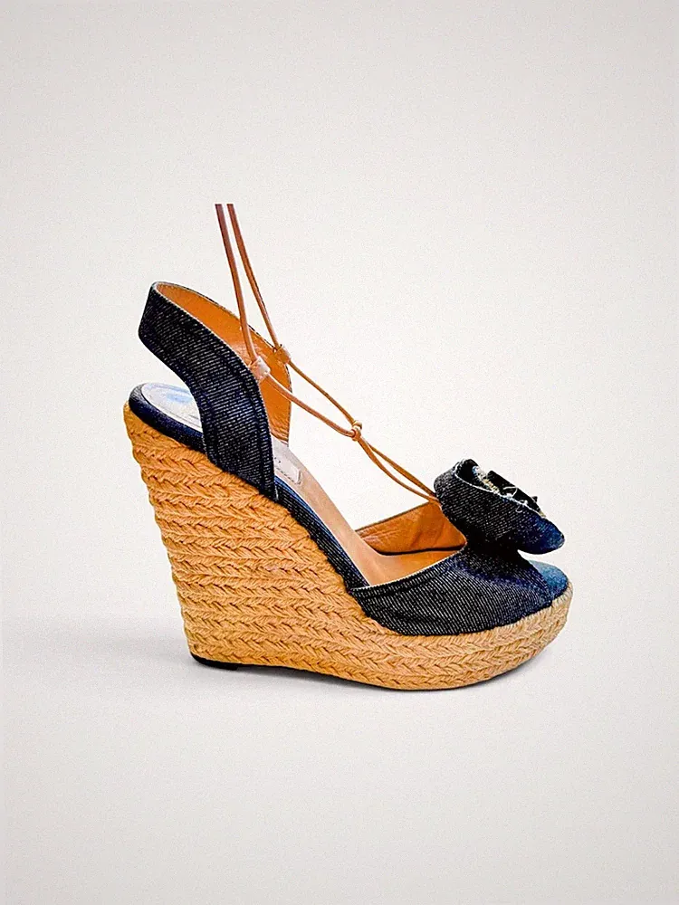 Orig. VALENTINO GARAVANI Espadrille-Wedges Jeans * Gr. 37-37,5 * Sandalen/Schuhe