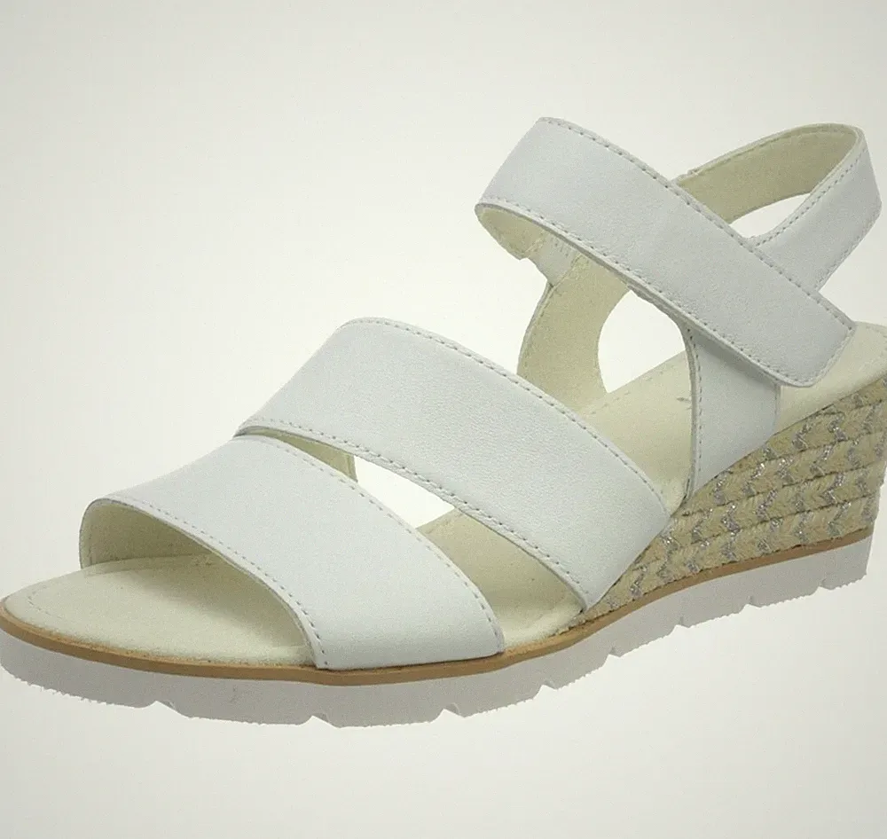 Original Gabor Sandalen Sandaletten Weiß White NEU Leder Klettverschluss
