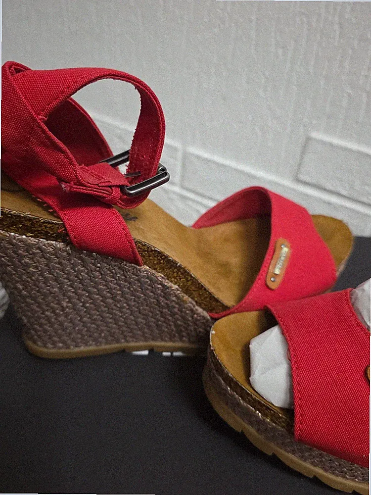Original REPLAY Sandalen Keilabsatz Rot (Ziegelrot) Gr.39-TOP Zustand