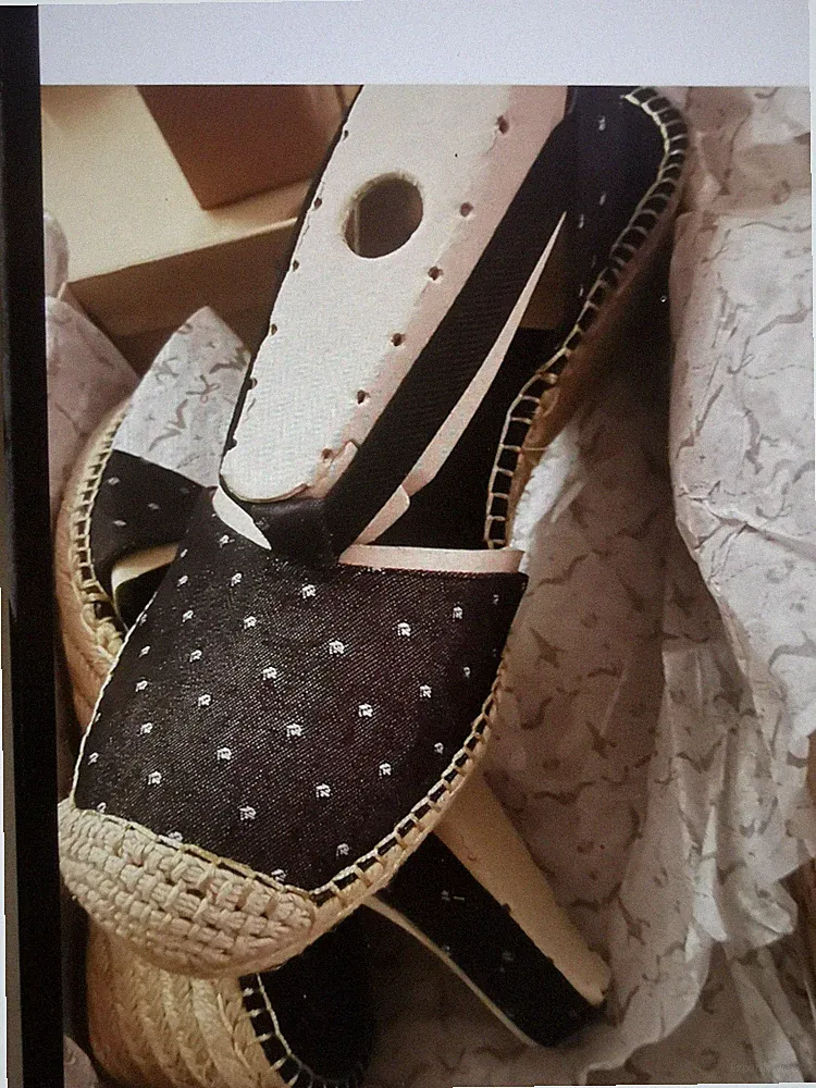 Canvas Keilabsatz Sandalen
