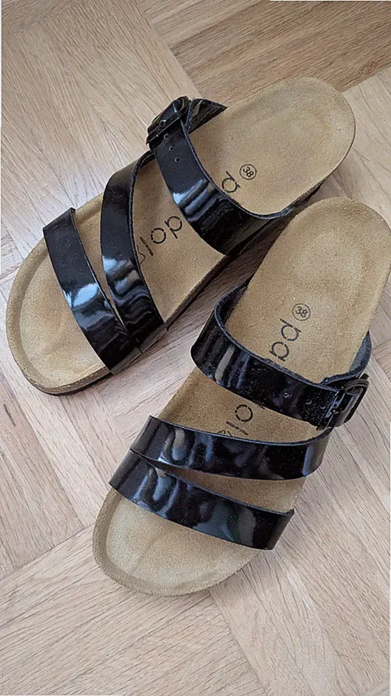 Palado Pantoletten Damen CHIOS Schwarz/Lack Gr. 38 - Top Zustand