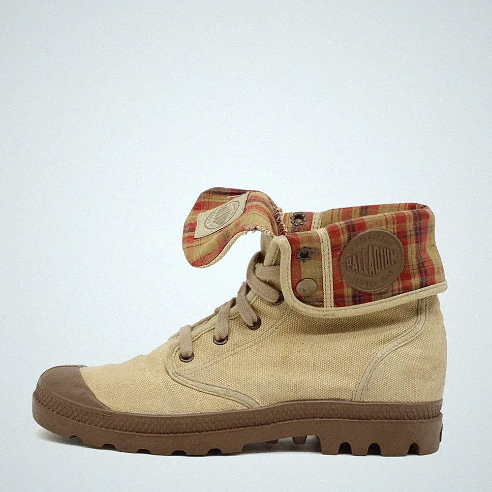 Palladium Damen 92353261 Stiefeletten Beige Canvas High-Top Schaft Boots EU 40
