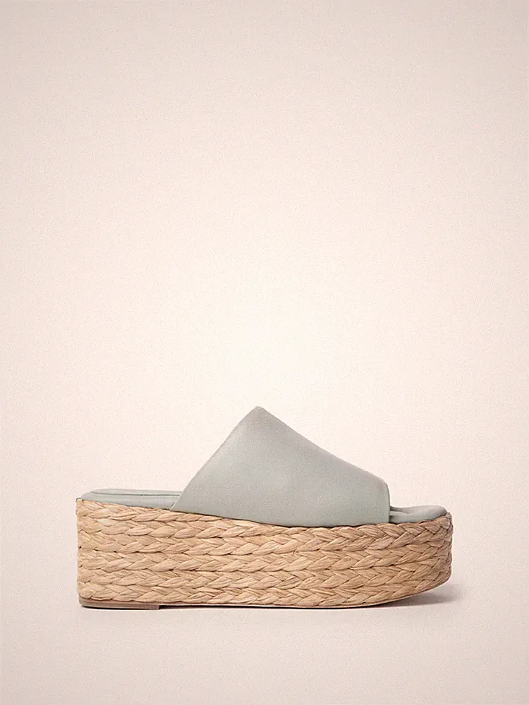 Paloma Barcelò Aryn Napasilk Jadite Keilabsatz Sandale Slipper 6cm