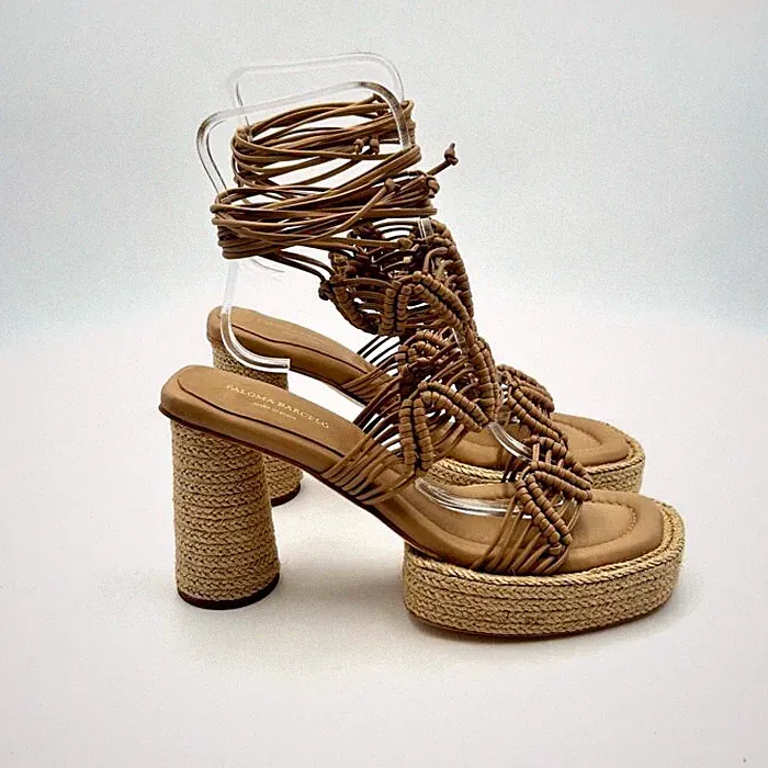 Paloma Barcelò Casciola Nappaleder Sandalen mit Kordelabsatz, Art. 2822578 Maigo