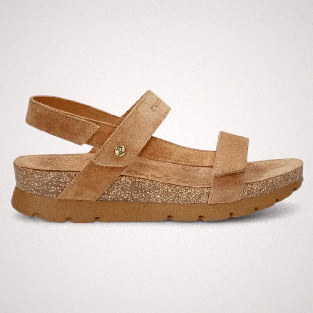 Panama Jack Damen Selma B10 Braunes Wildleder Sommer Espadrille Plateau Sandalen