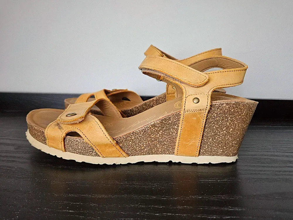 Panama Jack Julia Da.Sandalette mit Keilabsatz,Camelbraun, Gr.38