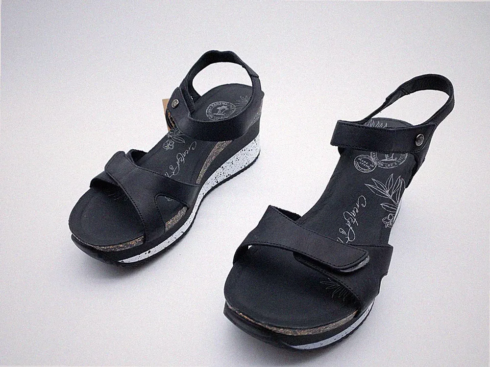 Panama Jack Unisex Sandale Sommerschuh Leder schwarz Gr. 41 EU Art. 35782-98