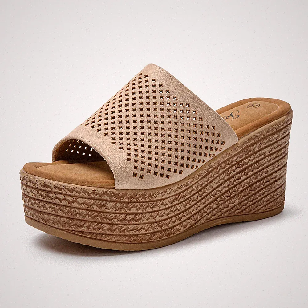 Pantoletten Damen mit Absatz Sandaletten Plateau Sandalen Sommer Frauen Schuh...