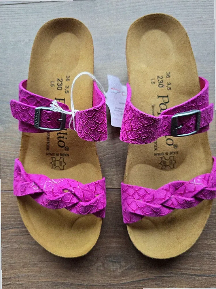 Papillio Birkenstock Alicia LEDER Keilabsatz Sandalen 36 schmal nemo berry NEU