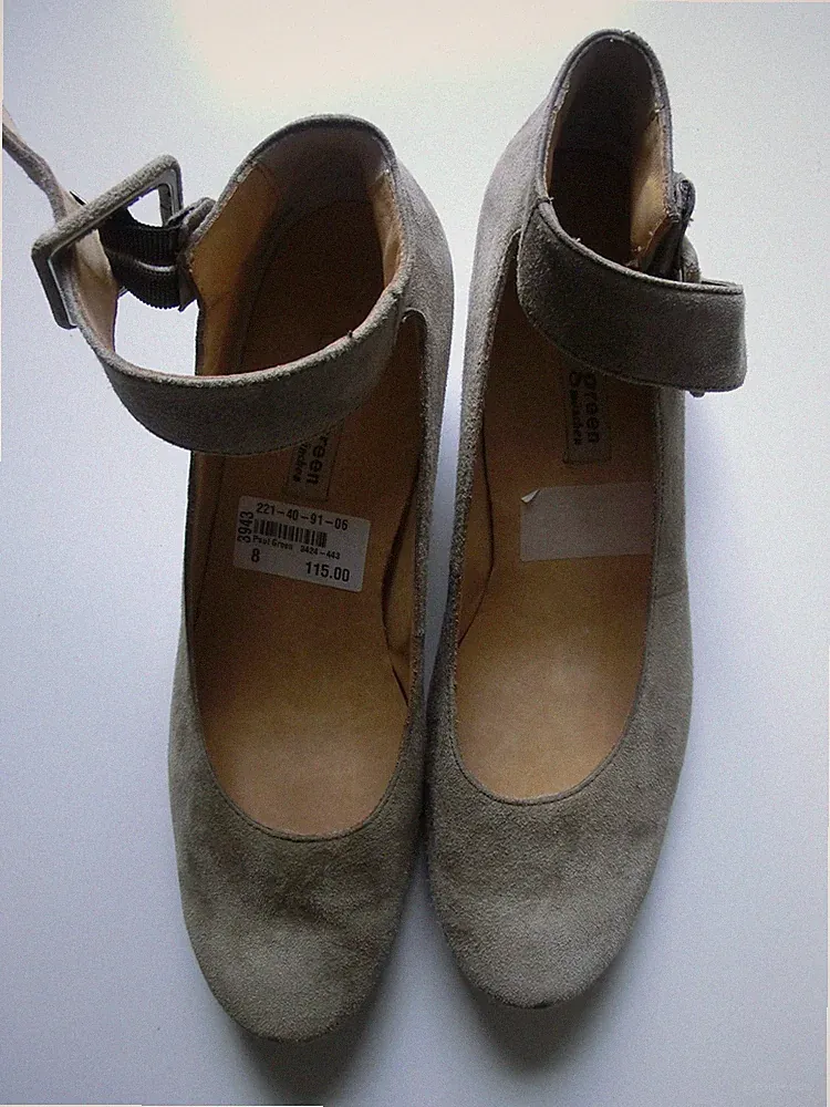 Paul Green Damen Halbschuhe mit Keilabsatz hellbraunes Wildleder Gr. 8
