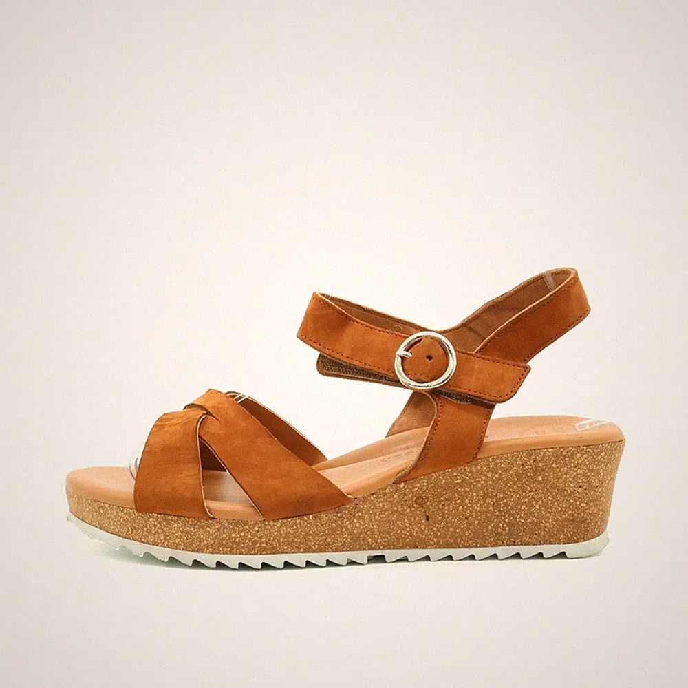 Paul Green Damen Sandale EU 38,5 51250 Cognac Komfort Keilsandale