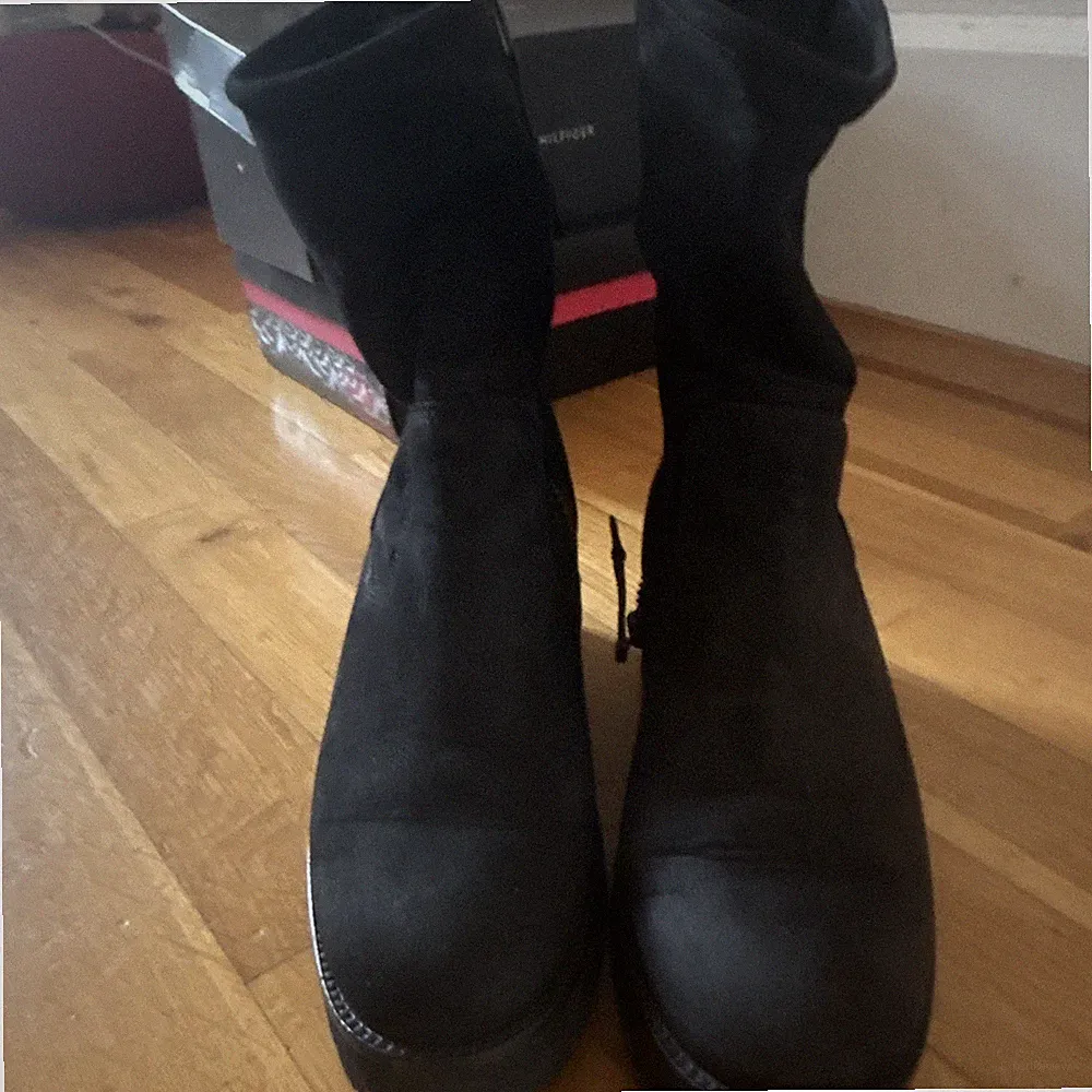 Paul Green Damen Stiefelette EU 38 Leder schwarz Keilabsatz Reißverschluss